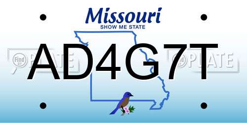 AD4G7T Missouri License Plate