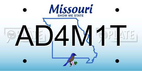 AD4M1T Missouri License Plate