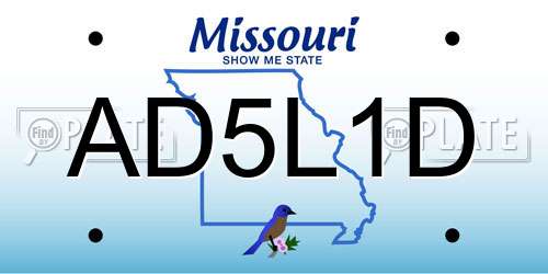 AD5L1D Missouri License Plate