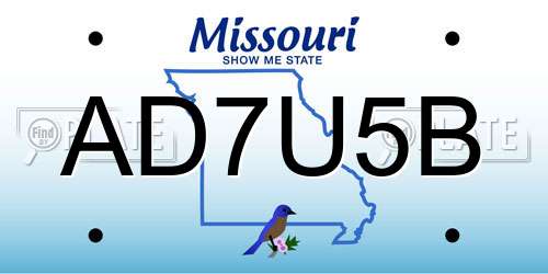 AD7U5B Missouri License Plate