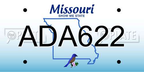 ADA622 Missouri License Plate