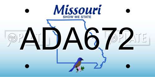 ADA672 Missouri License Plate