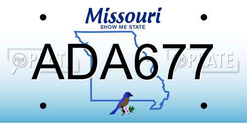 ADA677 Missouri License Plate