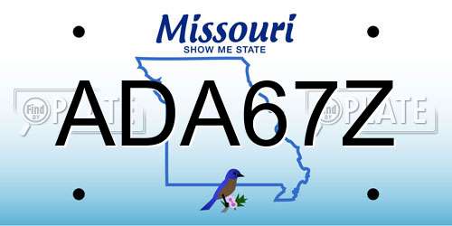 ADA67Z Missouri License Plate