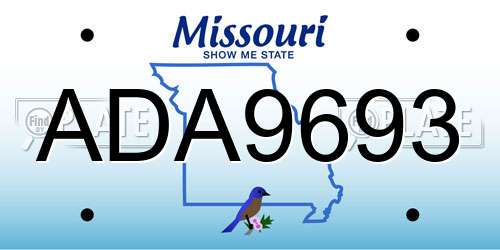 ADA9693 Missouri License Plate
