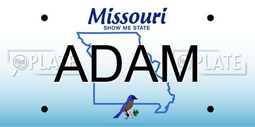 ADAM Missouri License Plate