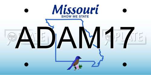 ADAM17 Missouri License Plate
