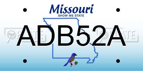 ADB52A Missouri License Plate