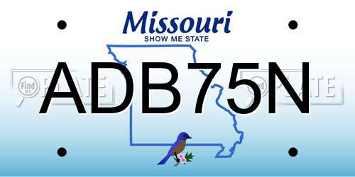 ADB75N Missouri License Plate