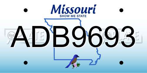 ADB9693 Missouri License Plate