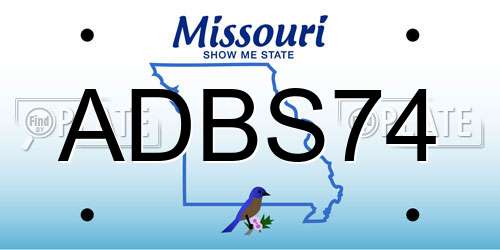 ADBS74 Missouri License Plate