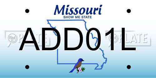 ADD01L Missouri License Plate