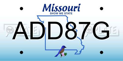 ADD87G Missouri License Plate