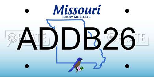 ADDB26 Missouri License Plate