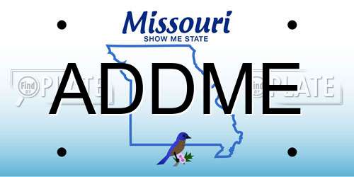 ADDME Missouri License Plate