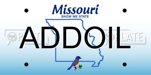 ADDOIL Missouri License Plate