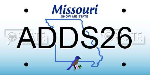ADDS26 Missouri License Plate