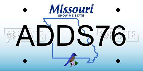 ADDS76 Missouri License Plate
