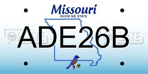 ADE26B Missouri License Plate