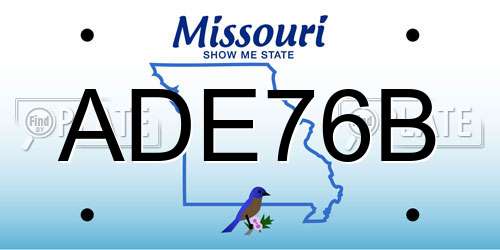 ADE76B Missouri License Plate