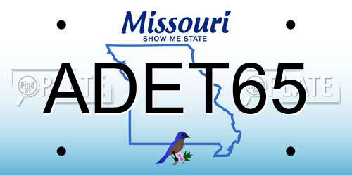 ADET65 Missouri License Plate