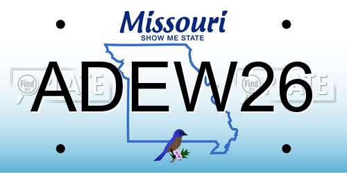 ADEW26 Missouri License Plate