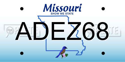 ADEZ68 Missouri License Plate