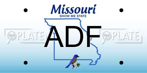 ADF Missouri License Plate
