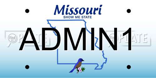 ADMIN1 Missouri License Plate