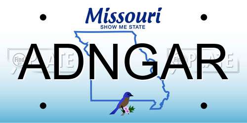 ADNGAR Missouri License Plate