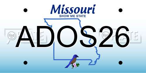 ADOS26 Missouri License Plate