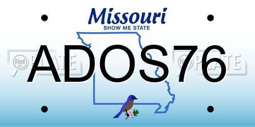 ADOS76 Missouri License Plate
