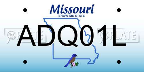 ADQ01L Missouri License Plate