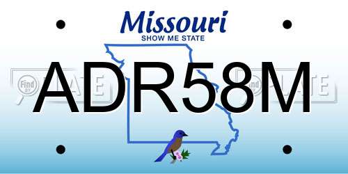 ADR58M Missouri License Plate
