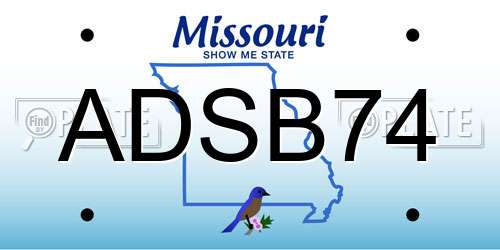ADSB74 Missouri License Plate