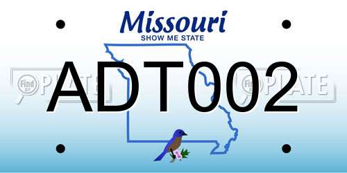 ADT002 Missouri License Plate