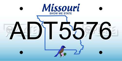 ADT5576 Missouri License Plate