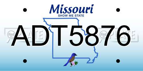 ADT5876 Missouri License Plate
