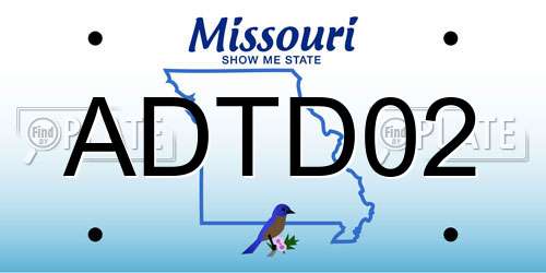 ADTD02 Missouri License Plate
