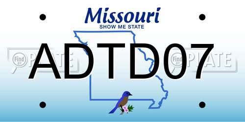 ADTD07 Missouri License Plate