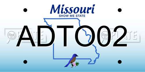 ADTO02 Missouri License Plate