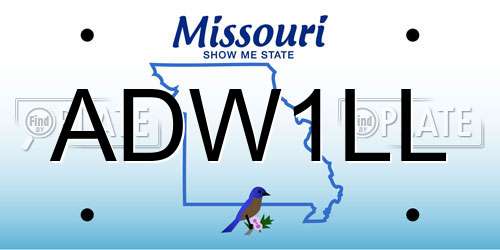 ADW1LL Missouri License Plate