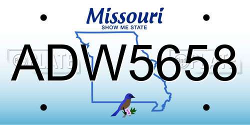 ADW5658 Missouri License Plate