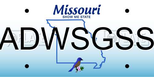 ADWSGSS Missouri License Plate
