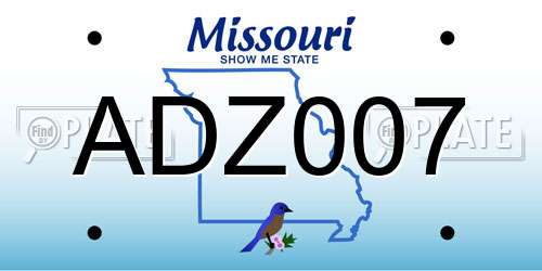 ADZ007 Missouri License Plate