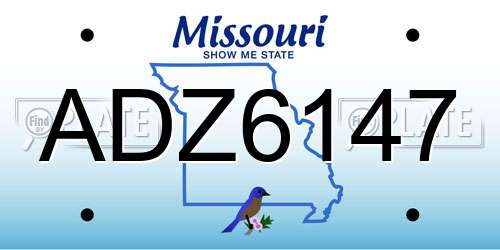 ADZ6147 Missouri License Plate