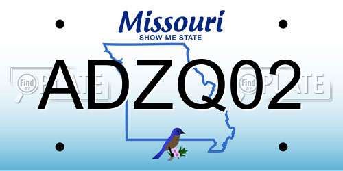 ADZQ02 Missouri License Plate
