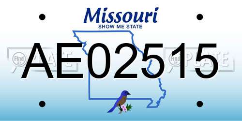 AE02515 Missouri License Plate