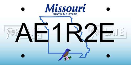 AE1R2E Missouri License Plate