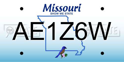 AE1Z6W Missouri License Plate